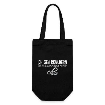 Bouldern Da hab ich meine Ruhe Klettern - Geschenkbeutel für Flaschen - Schwarz - Vorne