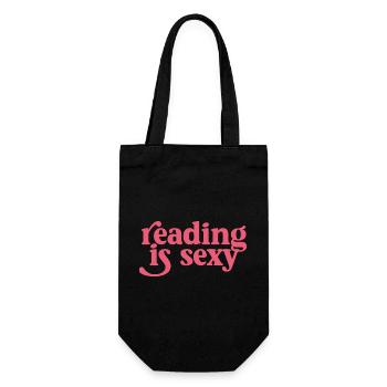 Reading Is Sexy – Retro Typography - Gift Bag for Bottles - black - Front