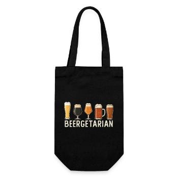 Craft Beer Vintage-Beergetarianische Heimbraukunst - Geschenkbeutel für Flaschen - Schwarz - Vorne