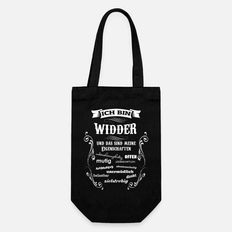 WIDDER - STERNZEICHEN - Geschenkbeutel für Flaschen - Schwarz