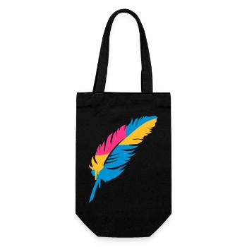 A colorful feather - Gift Bag for Bottles - black - Front