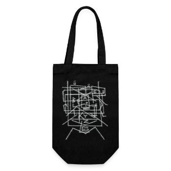 Alphabet character pattern ABC - Gift Bag for Bottles - black - Front