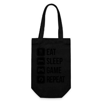 eat sleep game repeat spiele - Geschenkbeutel für Flaschen - Schwarz - Vorne