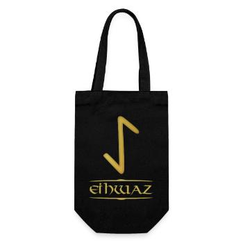 Eihwaz - Rune /Älteres Futhark /Serie aus 24 Runen - Geschenkbeutel für Flaschen - Schwarz - Vorne