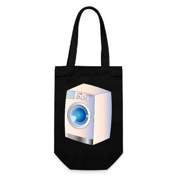 Machine à laver dans le style BD pour des idées fraîches - Sac à bouteille - noir - Devant