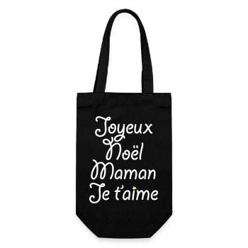 Joyeux Noël Maman Je t'aime - Sac à bouteille - noir - Devant