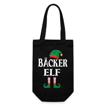 Weihnachten Bäcker Elf - Geschenkbeutel für Flaschen - Schwarz - Vorne