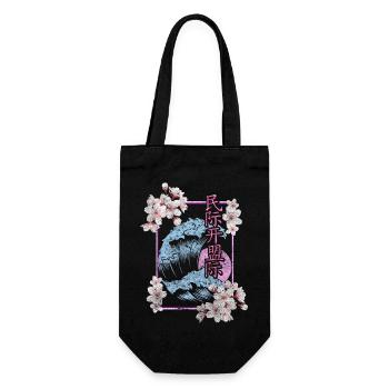 Cherry Blossom Asia Blossom Colorful - Gift Bag for Bottles - black - Front