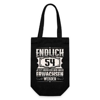 54. Geburtstag 54 Jahre Lustiger Spruch - Geschenkbeutel für Flaschen - Schwarz - Vorne