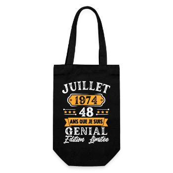 Cadeau D'anniversaire 48 Ans juillet 1974 Rétro - Sac à bouteille - noir - Devant