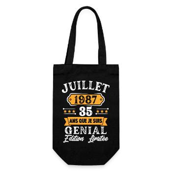 Cadeau D'anniversaire 35 Ans juillet 1987 Rétro - Sac à bouteille - noir - Devant
