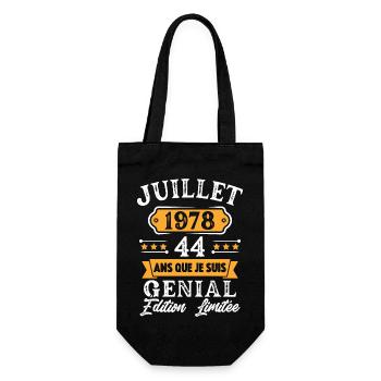 Cadeau D'anniversaire 44 Ans juillet 1978 Rétro - Sac à bouteille - noir - Devant