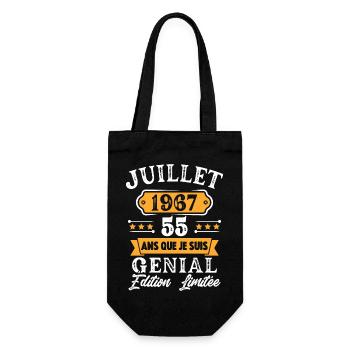 Cadeau D'anniversaire 55 Ans juillet 1967 Rétro - Sac à bouteille - noir - Devant