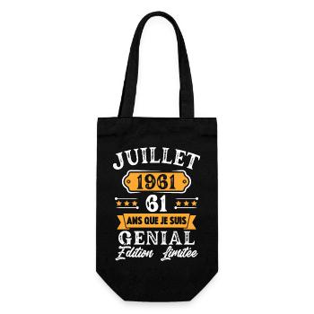 Cadeau D'anniversaire 61 Ans juillet 1961 Rétro - Sac à bouteille - noir - Devant