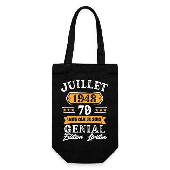 Cadeau D'anniversaire 79 Ans juillet 1943 Rétro - Sac à bouteille - noir - Devant