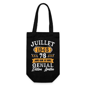 Cadeau D'anniversaire 76 Ans juillet 1946 Rétro - Sac à bouteille - noir - Devant