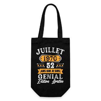 Cadeau D'anniversaire 52 Ans juillet 1970 Rétro - Sac à bouteille - noir - Devant