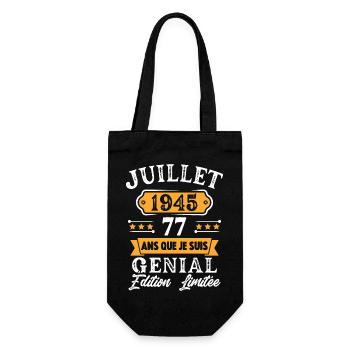 Cadeau D'anniversaire 77 Ans juillet 1945 Rétro - Sac à bouteille - noir - Devant