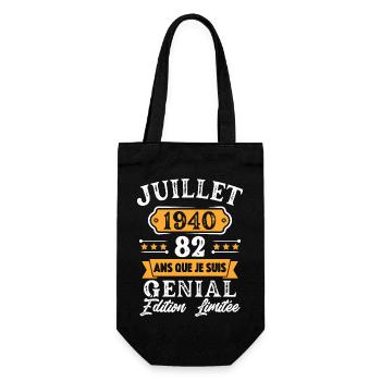 Cadeau D'anniversaire 82 Ans juillet 1940 Rétro - Sac à bouteille - noir - Devant