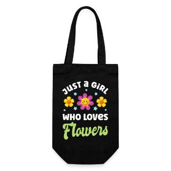 Flower Flowers - Gift Bag for Bottles - black - Front
