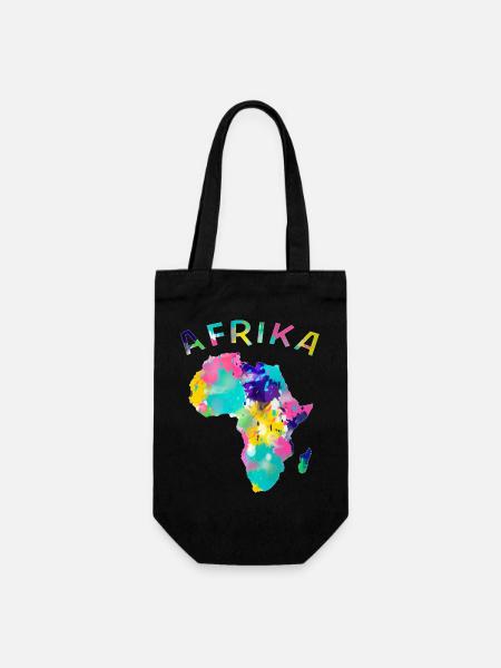 Afrika bunt - Geschenkbeutel für Flaschen - Schwarz