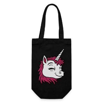 Head happy comic unicorn - Gift Bag for Bottles - black - Front