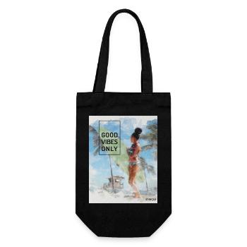 Beach Surfer Girl – Positive Vibes - Gift Bag for Bottles - black - Front