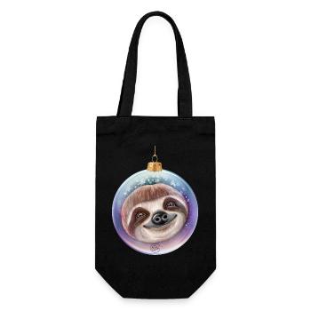 Christmas Sloth Santa - Gift Bag for Bottles - black - Front