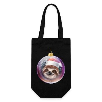 Drôle de paresseux pour Noël - Sac à bouteille - noir - Devant