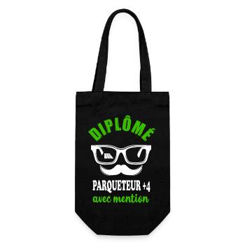 Diplôme parqueteur +4 avec mention t-shirt - Sac à bouteille - noir - Devant
