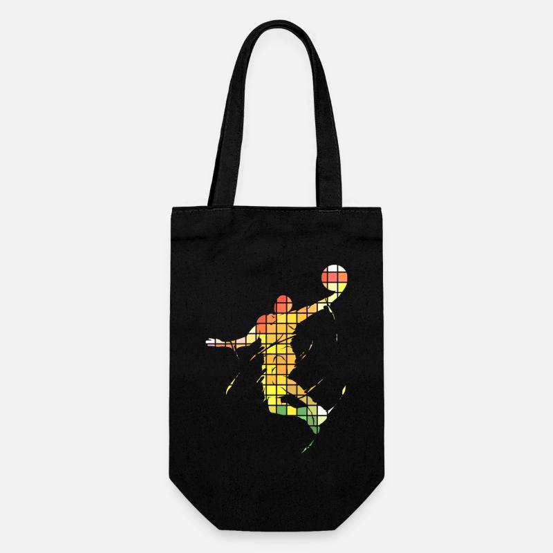Basketteur Basketteur Dunking Pixel Coloré - Sac à bouteille - noir