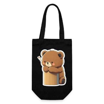 Cute Chibi Bear, Baby Bear - Gift Bag for Bottles - black - Front