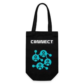 Internet Connect together - Gift Bag for Bottles - black - Front