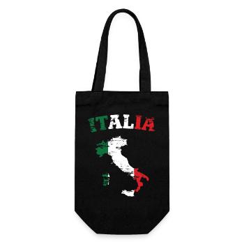 Italy Map Flag Used - Gift Bag for Bottles - black - Front