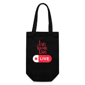 Liebe leben Lachen - Geschenkbeutel für Flaschen - Schwarz - Vorne