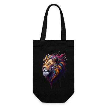 Color Lion - Geschenkbeutel für Flaschen - Schwarz - Vorne