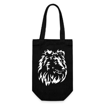 Collie Head "Black Edition" - Gift Bag for Bottles - black - Front