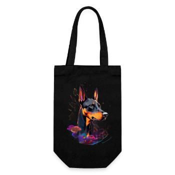 Dobermann - Geschenkbeutel für Flaschen - Schwarz - Vorne