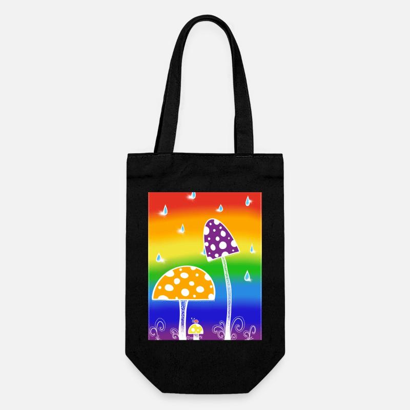 Mushrooms in the rain - Gift Bag for Bottles - black