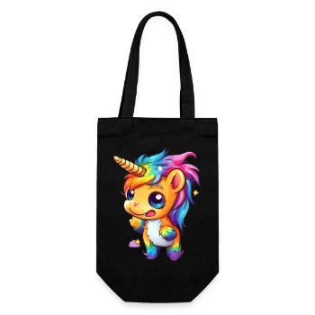 Funny unicorn - Gift Bag for Bottles - black - Front