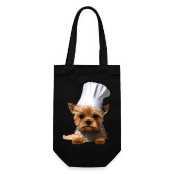 Yorkshire Terrier Restaurateur Dog Cooking Dog Puppy - Gift Bag for Bottles - black - Front