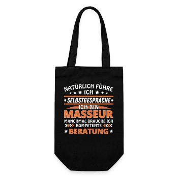 Ich führe Selbstgespräche - Masseur Edition - Geschenkbeutel für Flaschen - Schwarz - Vorne