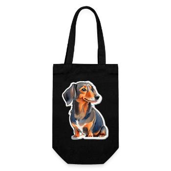 Dackel - Geschenkbeutel für Flaschen - Schwarz - Vorne