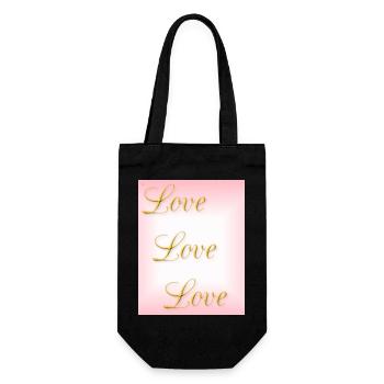 Liebe - Selbstliebe - wahre Liebe - Geschenkbeutel für Flaschen - Schwarz - Vorne