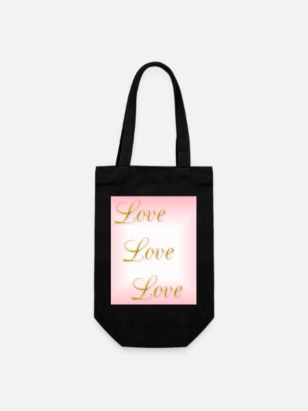 Love - self-love - true love - Gift Bag for Bottles - black