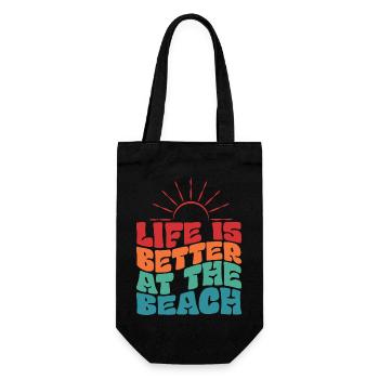 Life is Better at the Beach Summer Sun Beach - Gift Bag for Bottles - black - Front