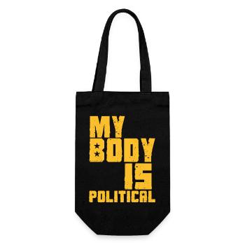 MEIN KÖRPER IST POLITISCH - Geschenkbeutel für Flaschen - Schwarz - Vorne