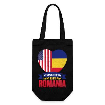 Ma maison est aux États-Unis mais mon cœur vient de Roumanie - Sac à bouteille - noir - Devant