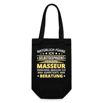 Ich führe Selbstgespräche - Masseur Edition - Geschenkbeutel für Flaschen - Schwarz - Vorne