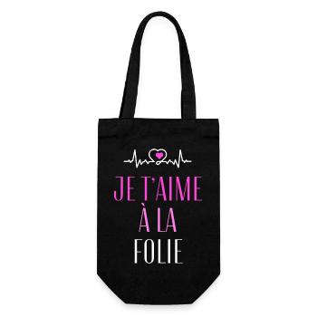 Je t'aime à la folie - Sac à bouteille - noir - Devant